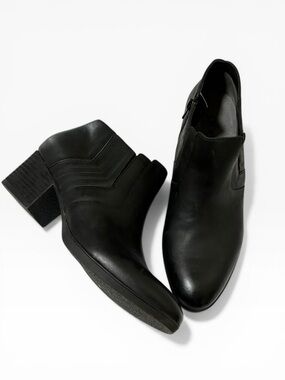 abeo Comfort Boots 8 Felicity Leather Booties Black Zip Block Heel 8N Narrow